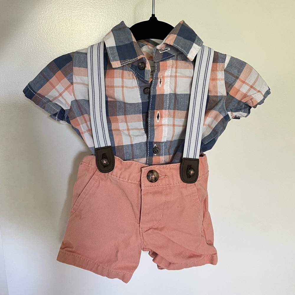 Carters Newborn Coral Outfit for Baby Boys